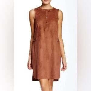 1.State Brown Faux Suede Dress Size Small EUC
